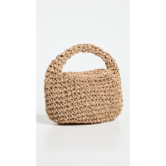 Hat Attack Micro Mini Slouch Bag in Toast New Womens Straw Beach Purse - Picture 3 of 14